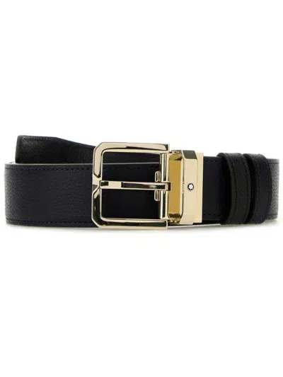 Montblanc Leather Belt In Black