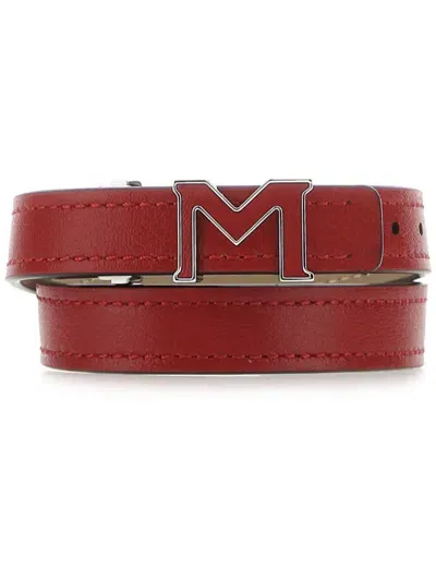 Montblanc Leather Bracelet In Red