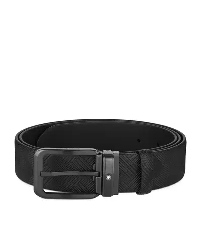 Montblanc Leather Reversible Belt In Black