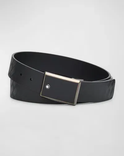 Montblanc Men's Extreme 3.0 Leather Plate-buckle Belt In Black