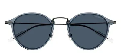 Montblanc Panthos Frame Sunglasses In Silver