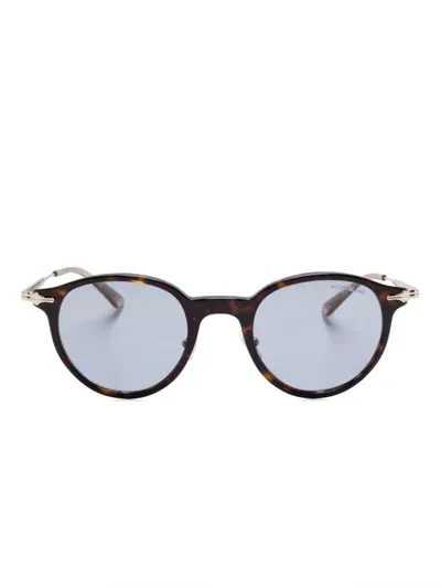 Montblanc Round-frame Sunglasses In Brown