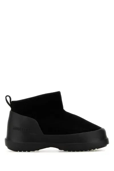 Moon Boot Black Suede Luna Low Ankle Boots