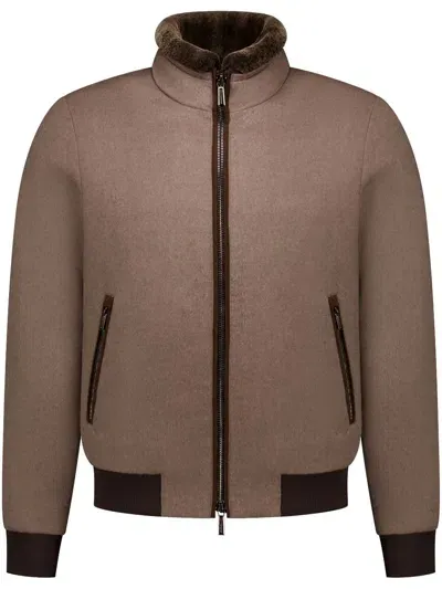 Moorer Bellatti-ls9 Bomber Jacket In Brown