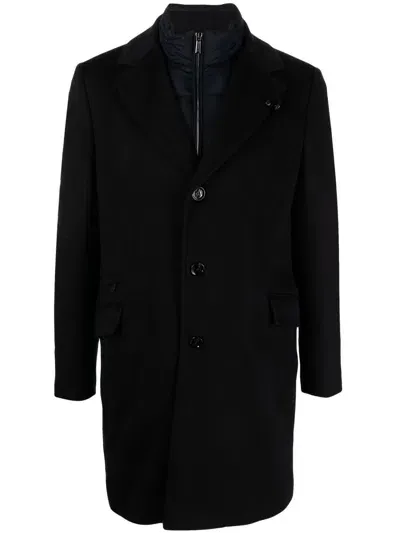 Moorer Cashmere Single-breasted Coat In Blau