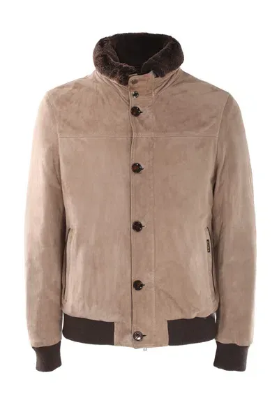 Moorer Coats Beige In Brown