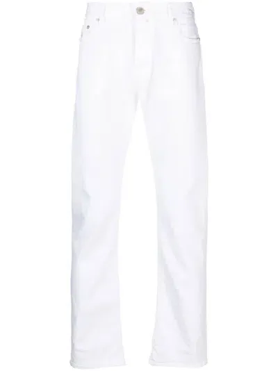 Moorer Logo-patch Straight-leg Jeans In White