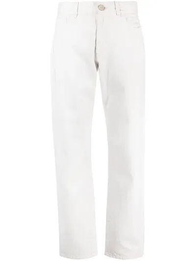 Moorer Logo-patch Straight-leg Jeans In Neutrals