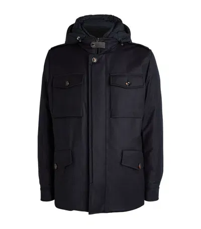 Moorer Virgin Wool-blend Down Isac-ll Jacket In Blue