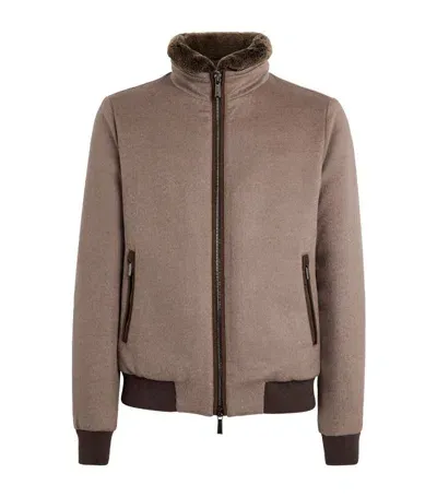 Moorer Wool Padded Jacket In Grey