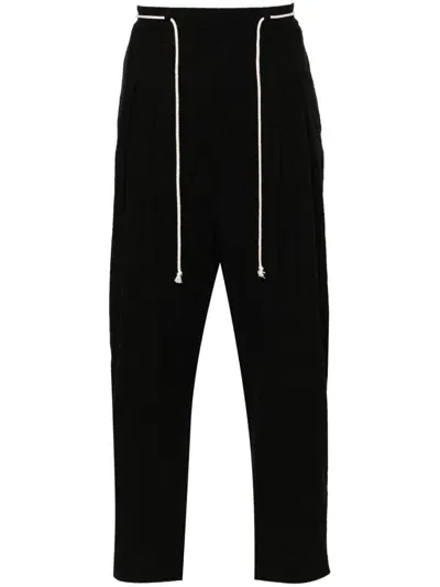 Mordecai Pleated Drawstring Trousers In Black