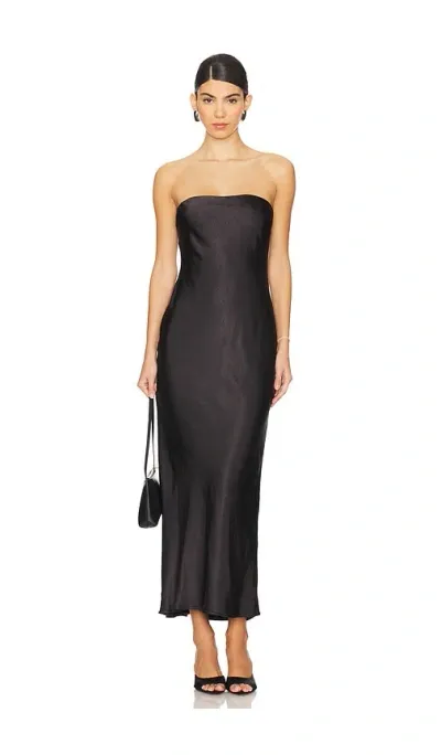 More To Come Emma Strapless Maxi Dress In Black