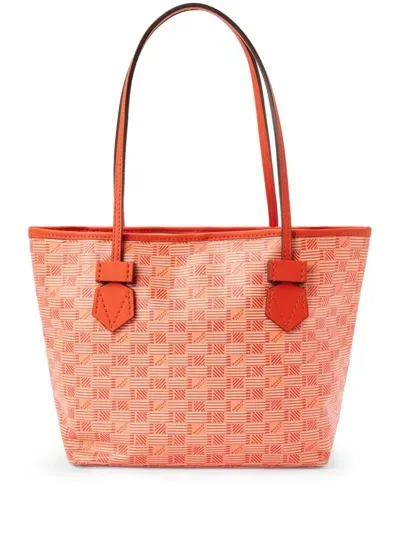 Moreau Saint Tropez Leather Tote Bag In Orange