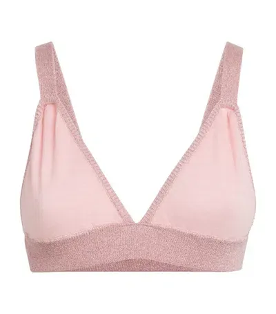 Morgan Lane Anya Glitter-trim Bralette In Pink