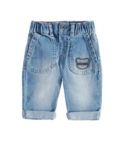 Moschino Baby Logo Jeans In Blau