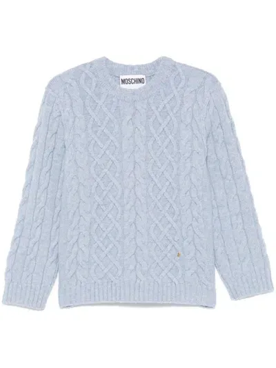 Moschino Cable-knit Sweater In Blue