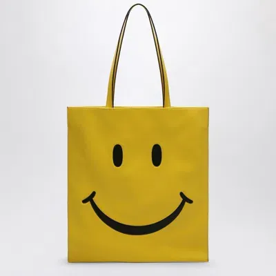 Moschino Couture Women's Nappa Leather Smiley Bag In Yellow