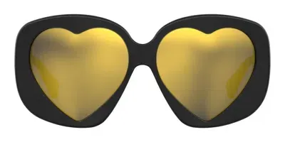 Moschino Eyewear Irregular Frame Sunglasses In Black