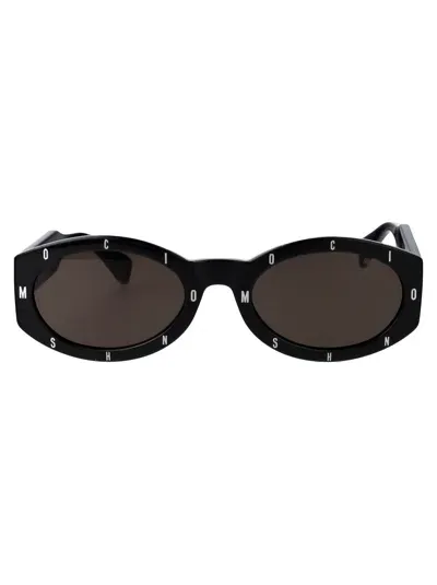 Moschino Eyewear Oval Frame Sunglasses In Black