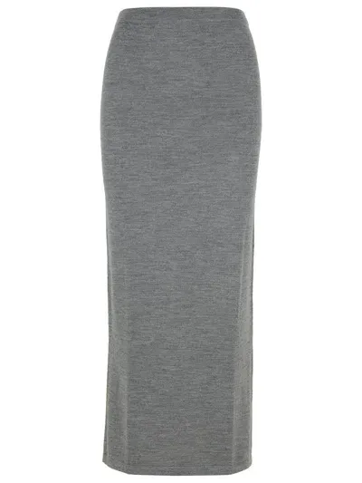 Moschino Grey Virgin Wool Skirt