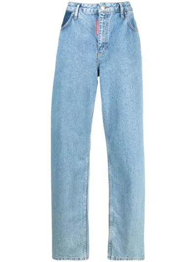 Moschino High-waisted Wide-leg Jeans In Blue