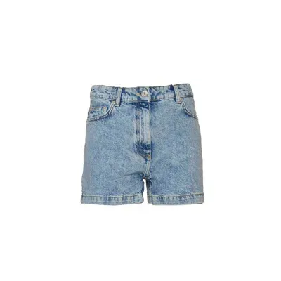 Moschino Jeans Logo Patch Denim Shorts In Blue