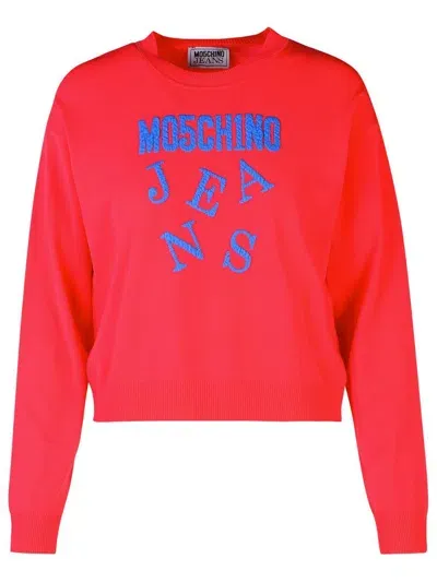 Moschino Jeans Logo In Pink