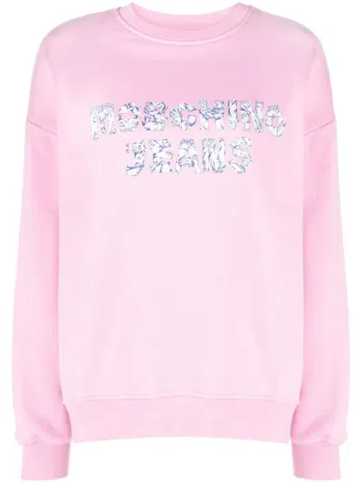 Moschino Jeans Logo-print Sweatshirt In Pink