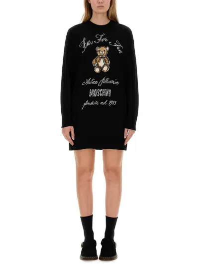 Moschino Knit Dress In Black