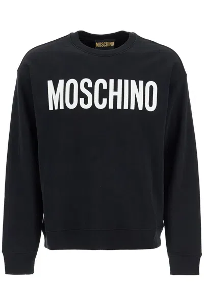 Moschino Logo Crewneck Sweatshirt In Black