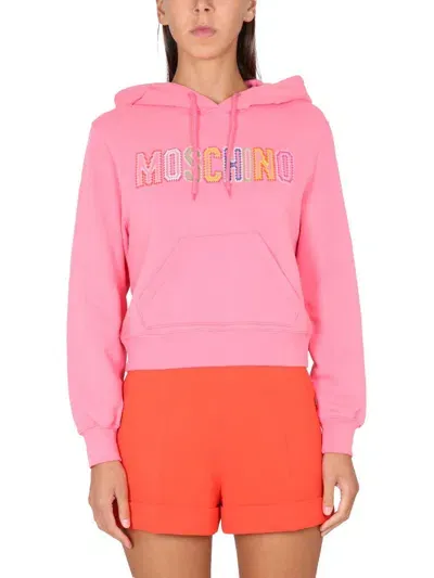 Moschino Woman Sweatshirt Pink Size 6 Cotton