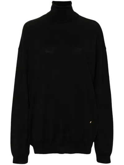 Moschino Logo-plaque Sweater In Black