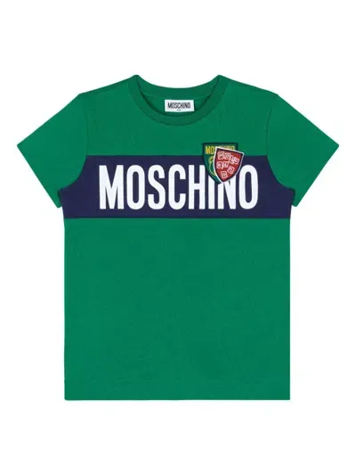 Moschino Kids' Logo-print T-shirt In Green