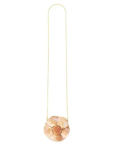 Moschino Brown Shoulder Bag In Yellow