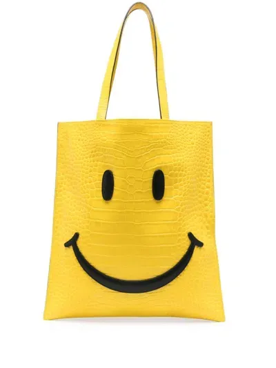 Moschino Smiley-face Tote Bag In Yellow