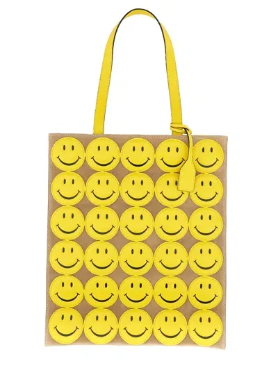 Moschino "smiley" Shopper Bag In Yellow