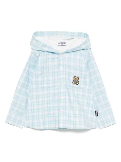 Moschino Babies' Teddy Patch Shirt In Blue