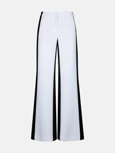 Moschino Two-tone Polyester Blend Trousers In Black