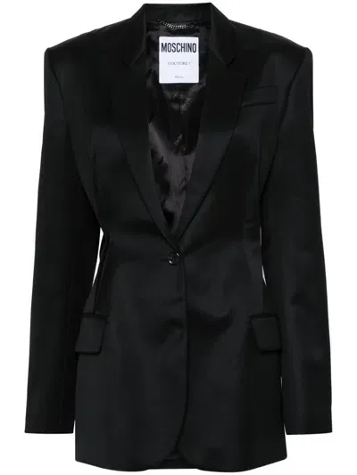 Moschino Virgin Wool Blazer In Black