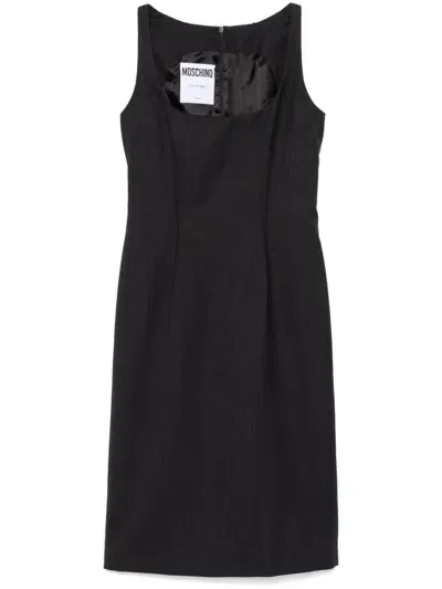 Moschino Virgin Wool Midi Dress In Black