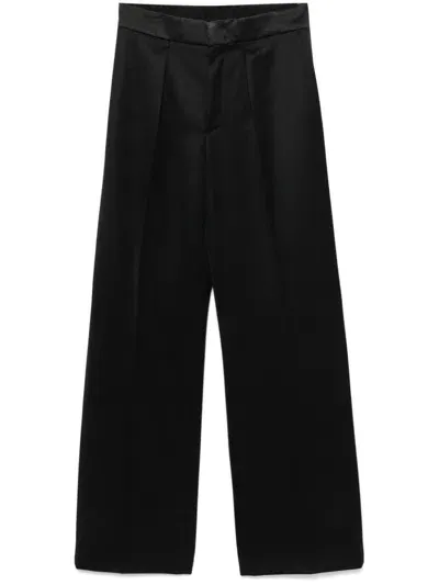 Moschino Virgin Wool Trousers In Black