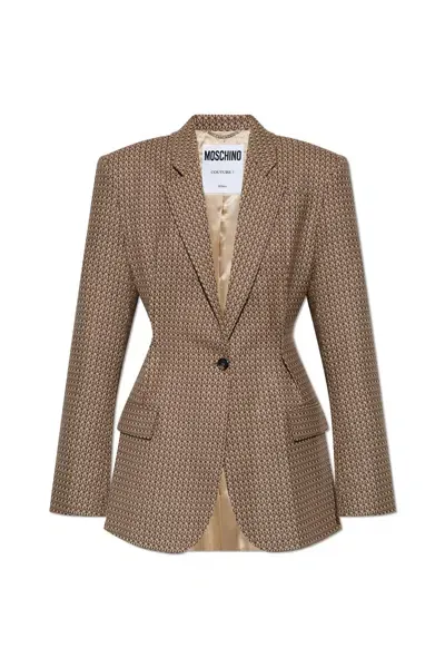 Moschino Wool Blazer In Beige