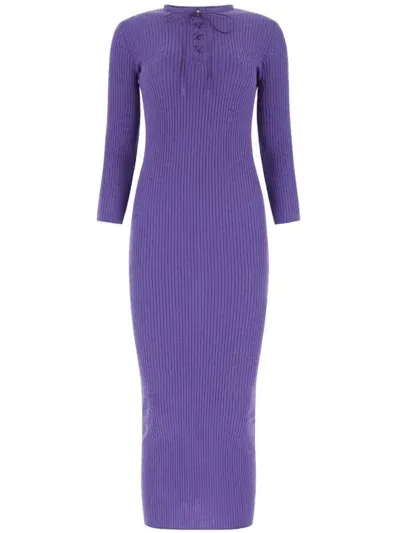 Moschino Wool Midi Dress In Purple