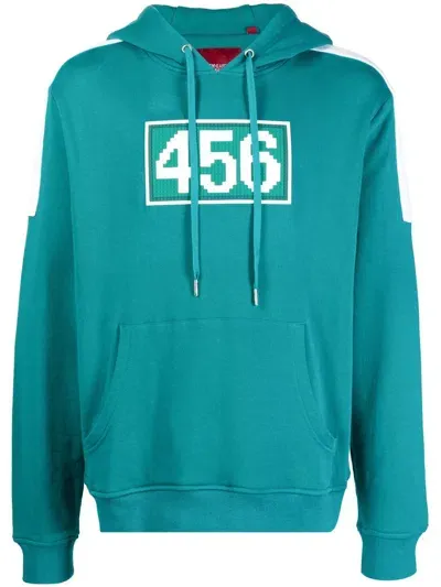 Mostly Heard Rarely Seen 8-bit Embossed-motif Long-sleeve Hoodie In Green