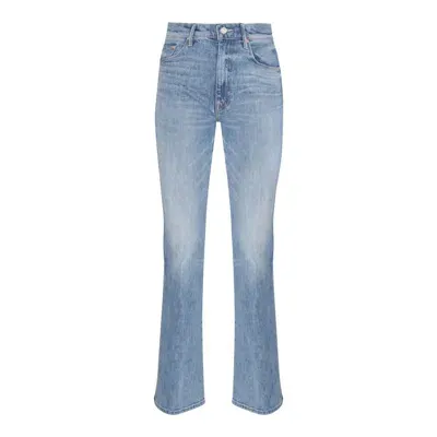 Mother Blue Cotton Blend Weekender Jeans In Belle De Jour