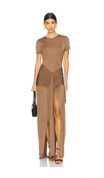 Mother Of All Viola T-shirt Midi Dress In Brown