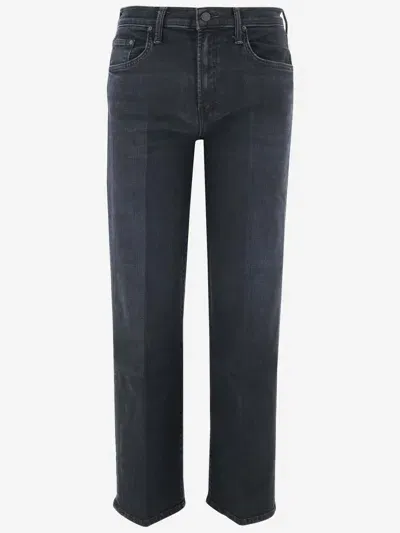 Mother Stretch Cotton Denim Jeans In Black