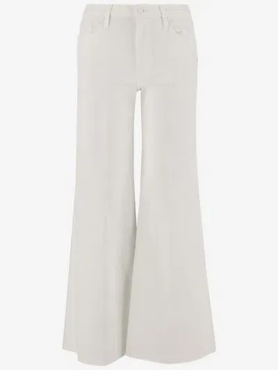 Mother The Lasso Heel Cotton Blend Jeans In White