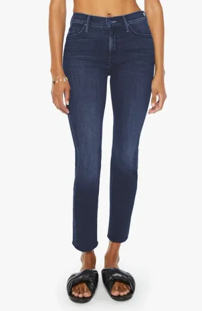 Mother The Dazzler Mid Rise Ankle Straight Leg Jeans In Chip On My Shoulder