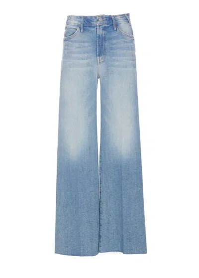 Mother The Hustler Roller Fray Jeans In Blue